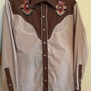 Rocking Ranchwear by Kennington Embroidered Western Pearl Snap Shirt Men’s S